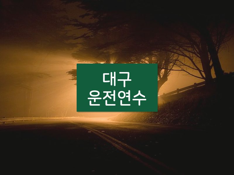 대구운전연수 후기