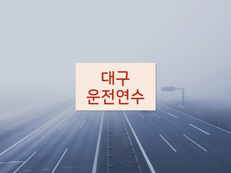 대구운전연수 후기