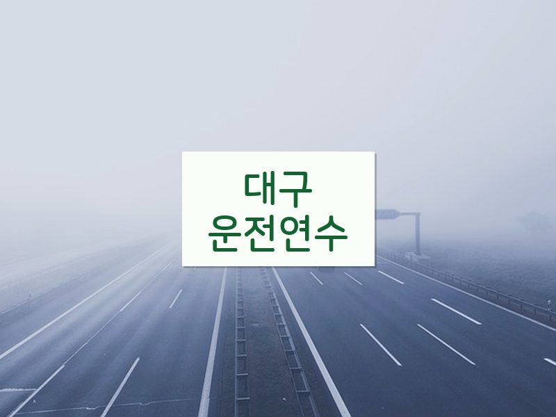 대구운전연수 후기